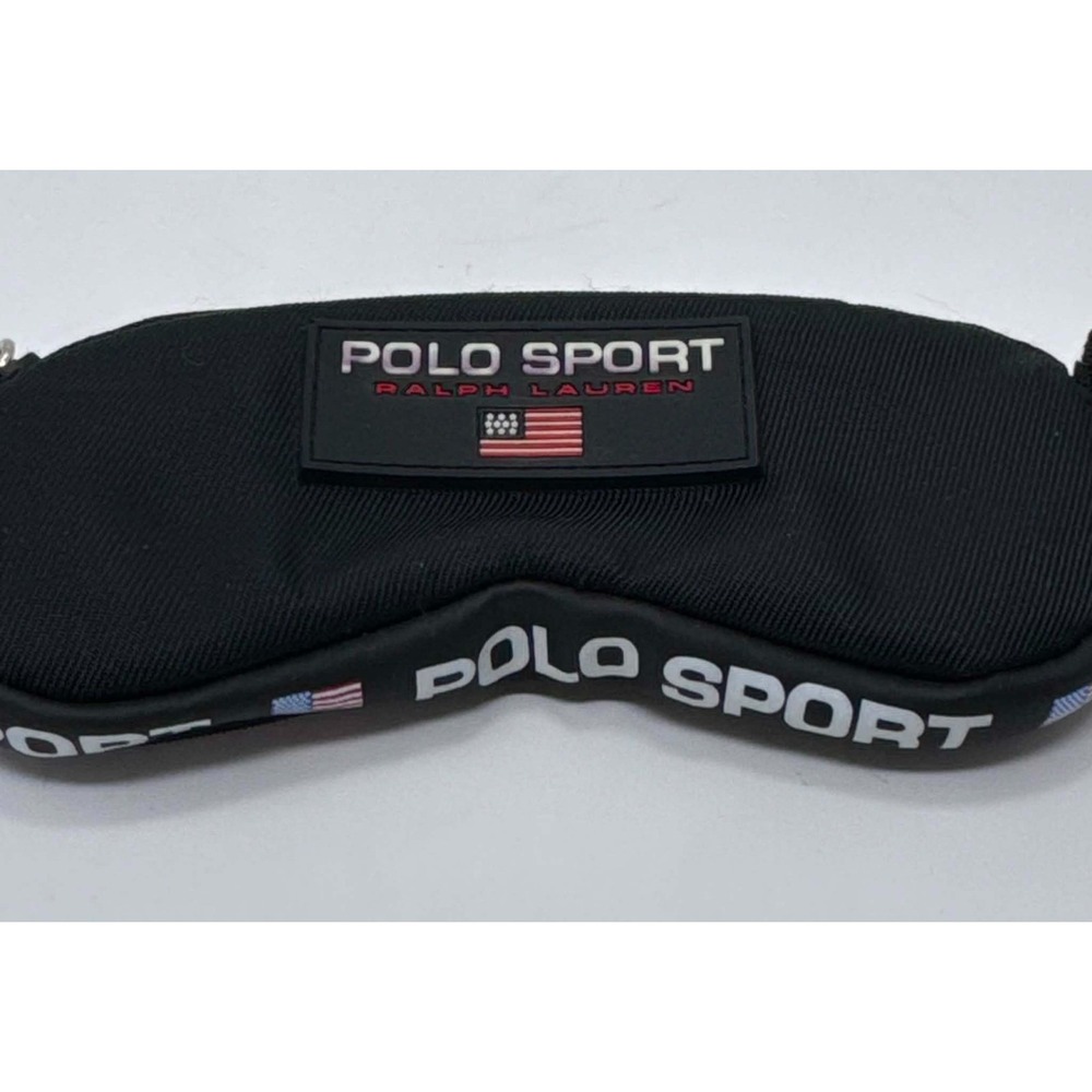 VTG Polo Sport Ralph Lauren Soft Sunglass Case Black Full Zip Logo Keychain USA